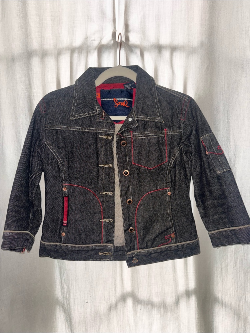 Triple Five Soul 555 Soul Y2K Denim Utility Jacket Size Small